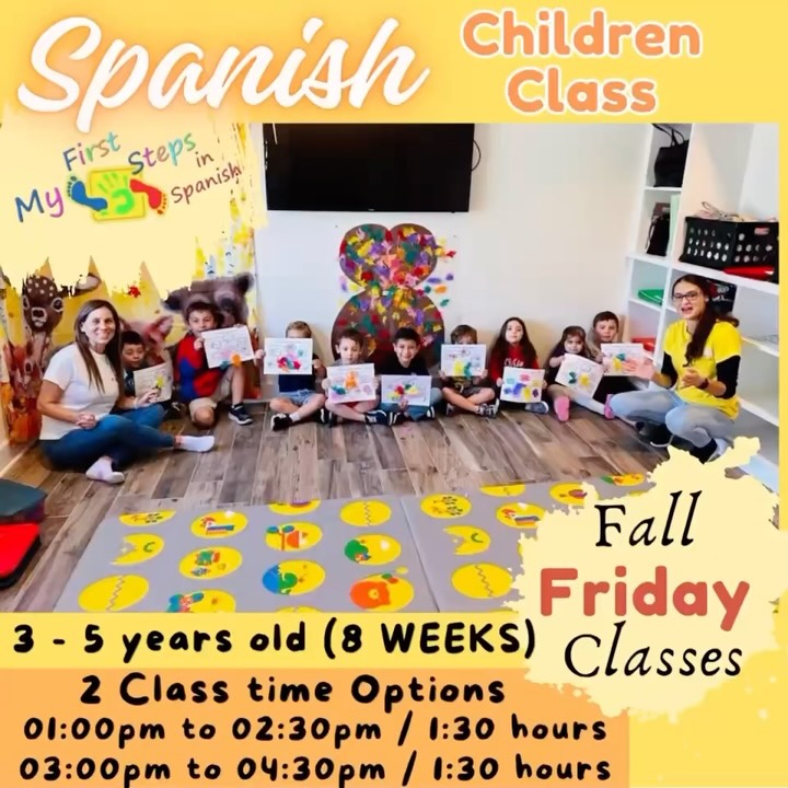 Children enjoying a Spanish class activity together